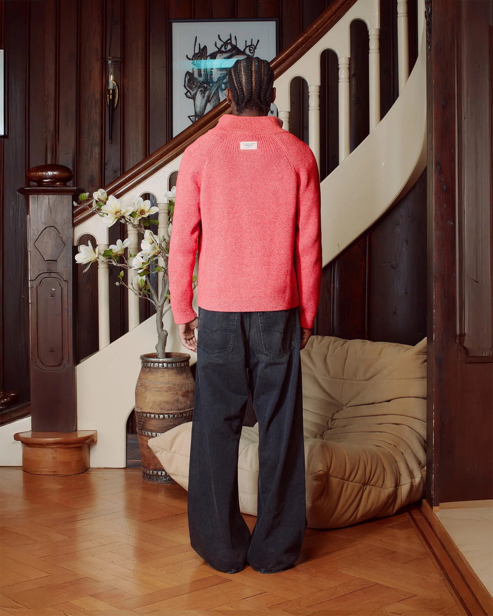 KNITTED CARDIGAN CORAL