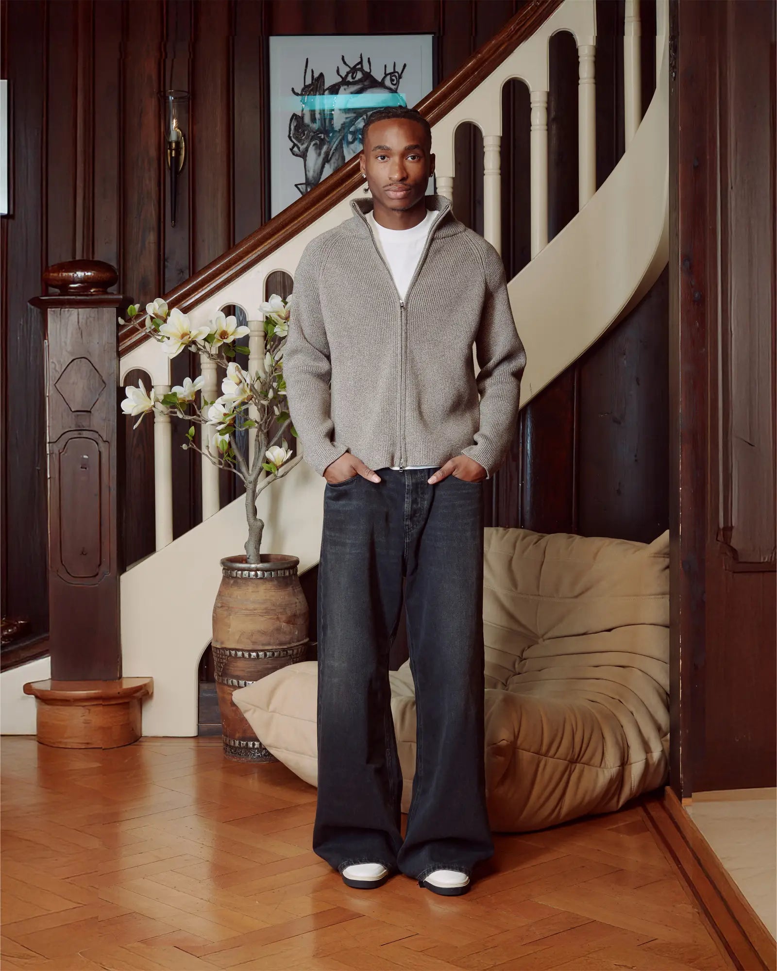 KNITTED CARDIGAN BROWN