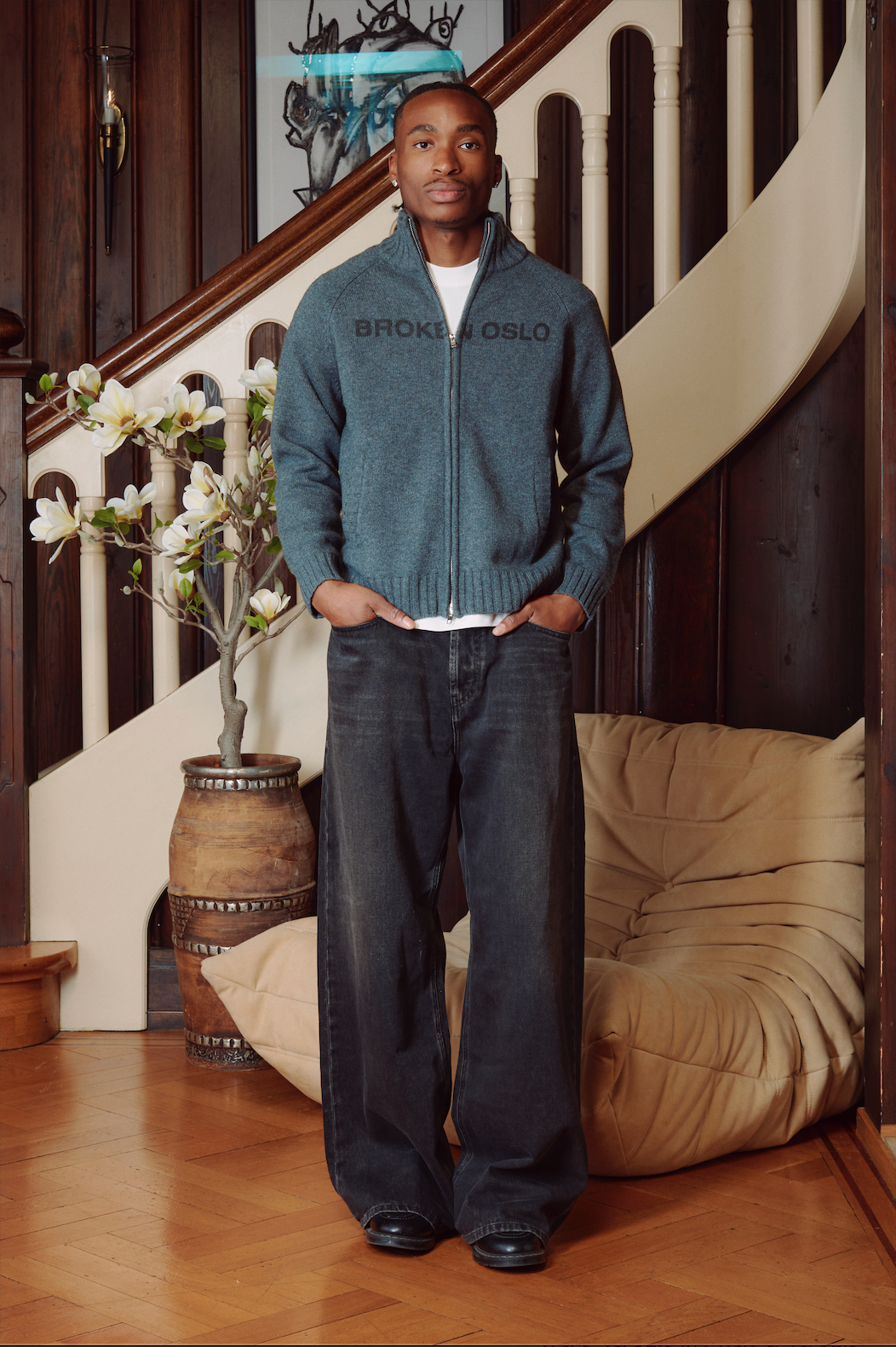 MERINO ZIP GREY