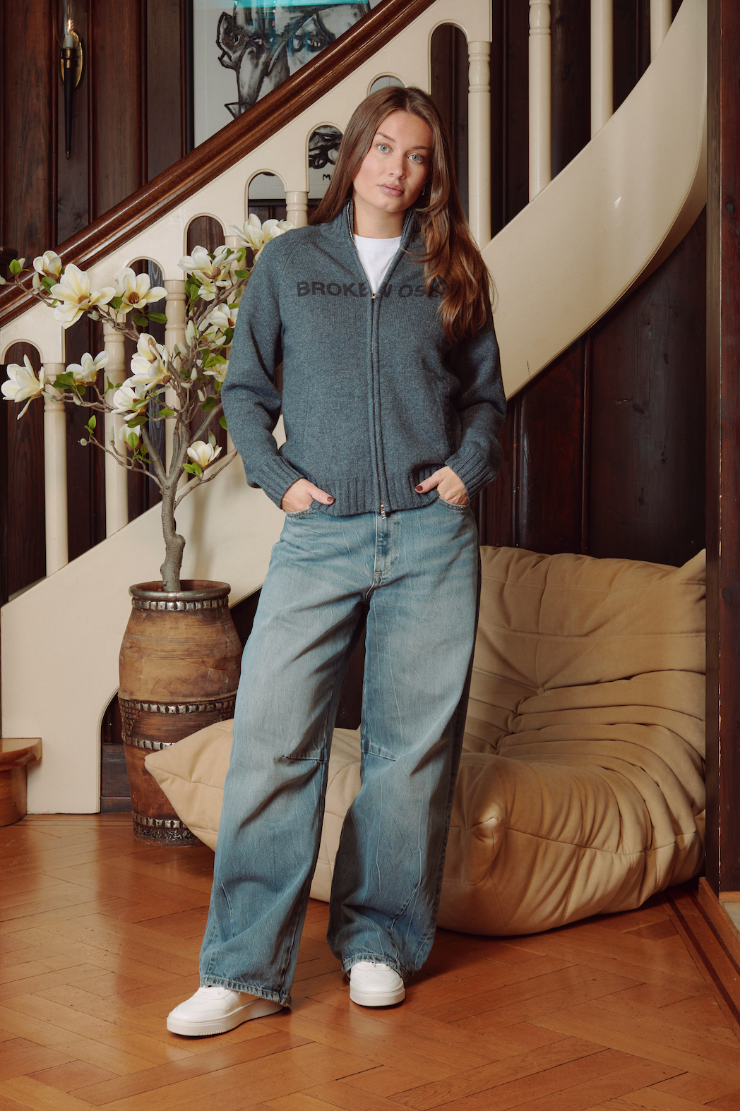 MERINO ZIP GREY