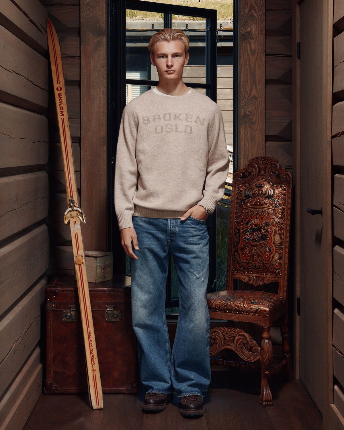 INTARSIA MERINO SWEATER