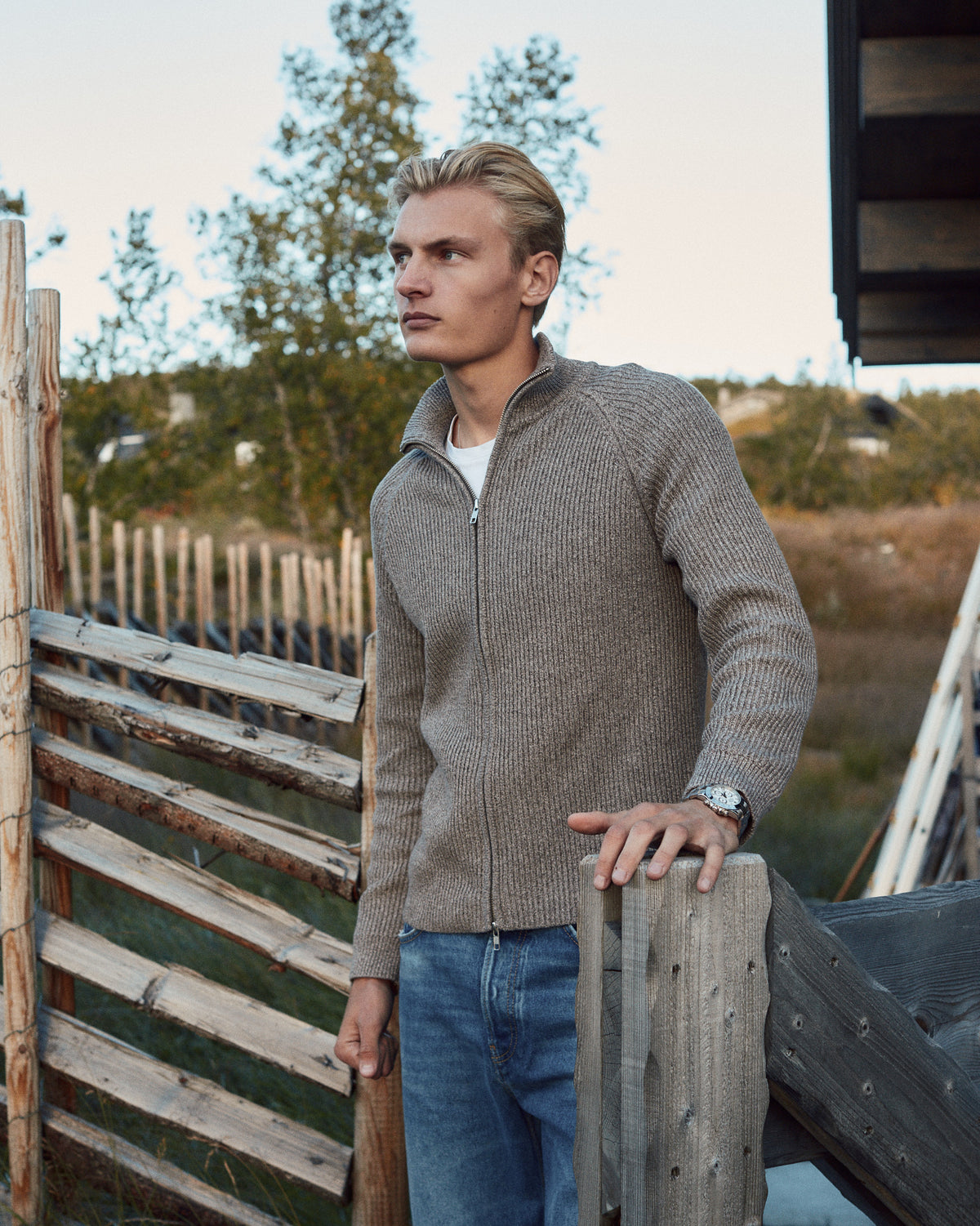 KNITTED CARDIGAN BROWN