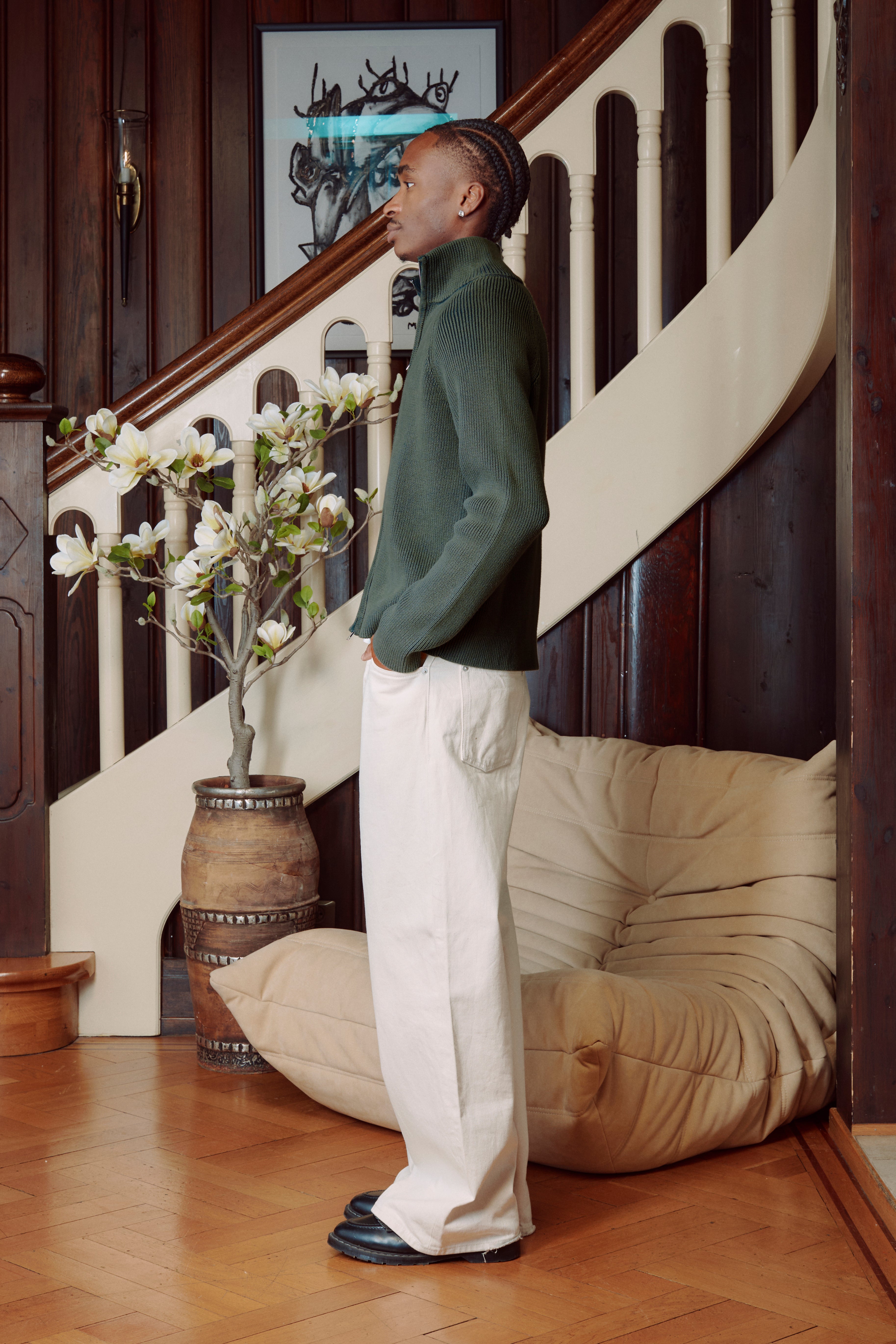 KNITTED CARDIGAN GREEN