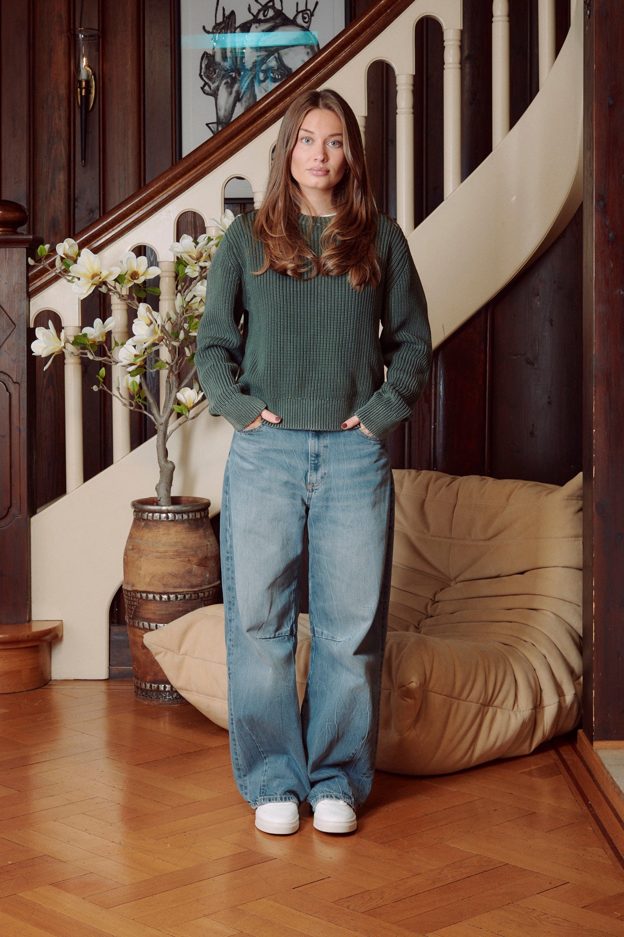 KNITTED SWEATER GREEN