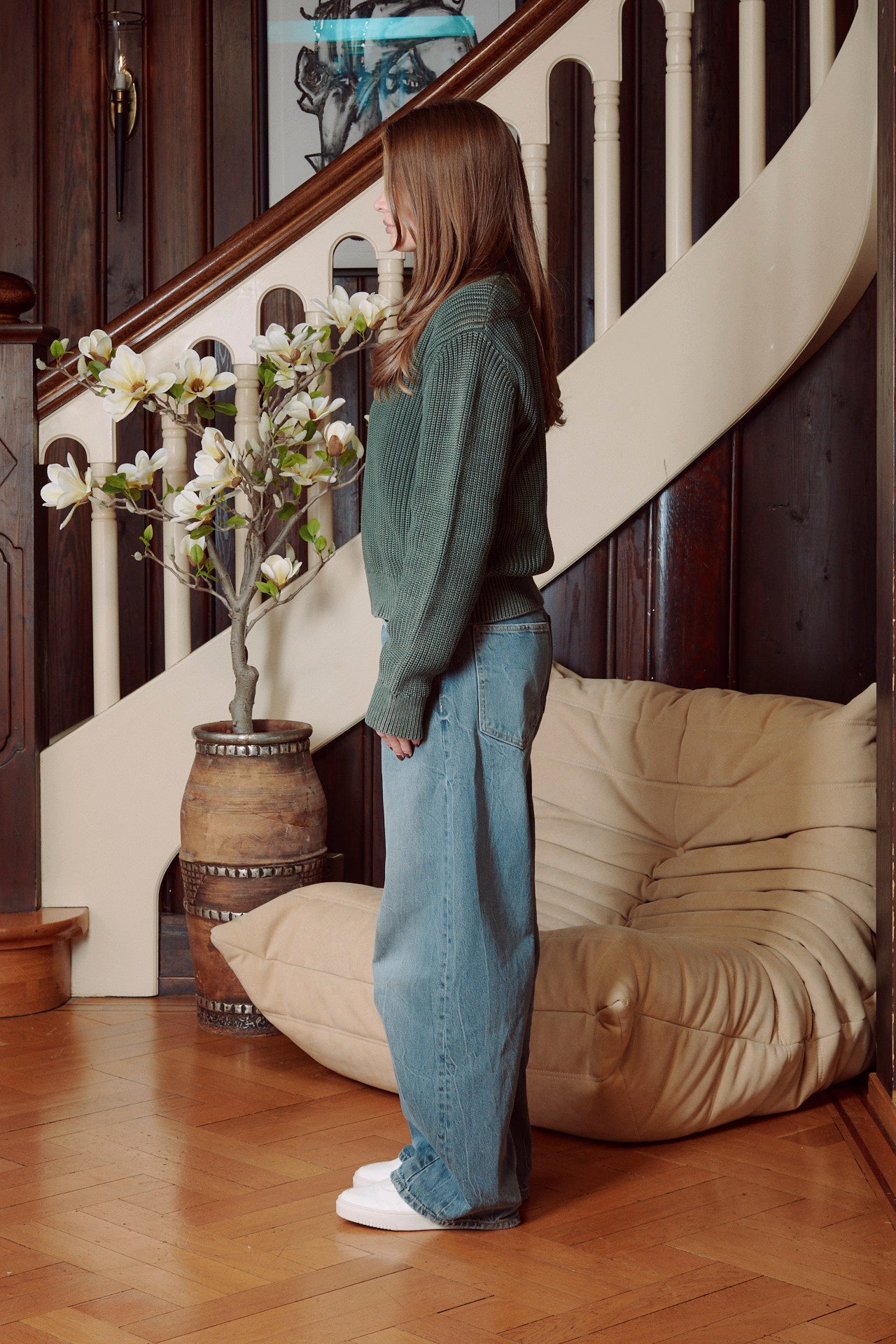 KNITTED SWEATER GREEN