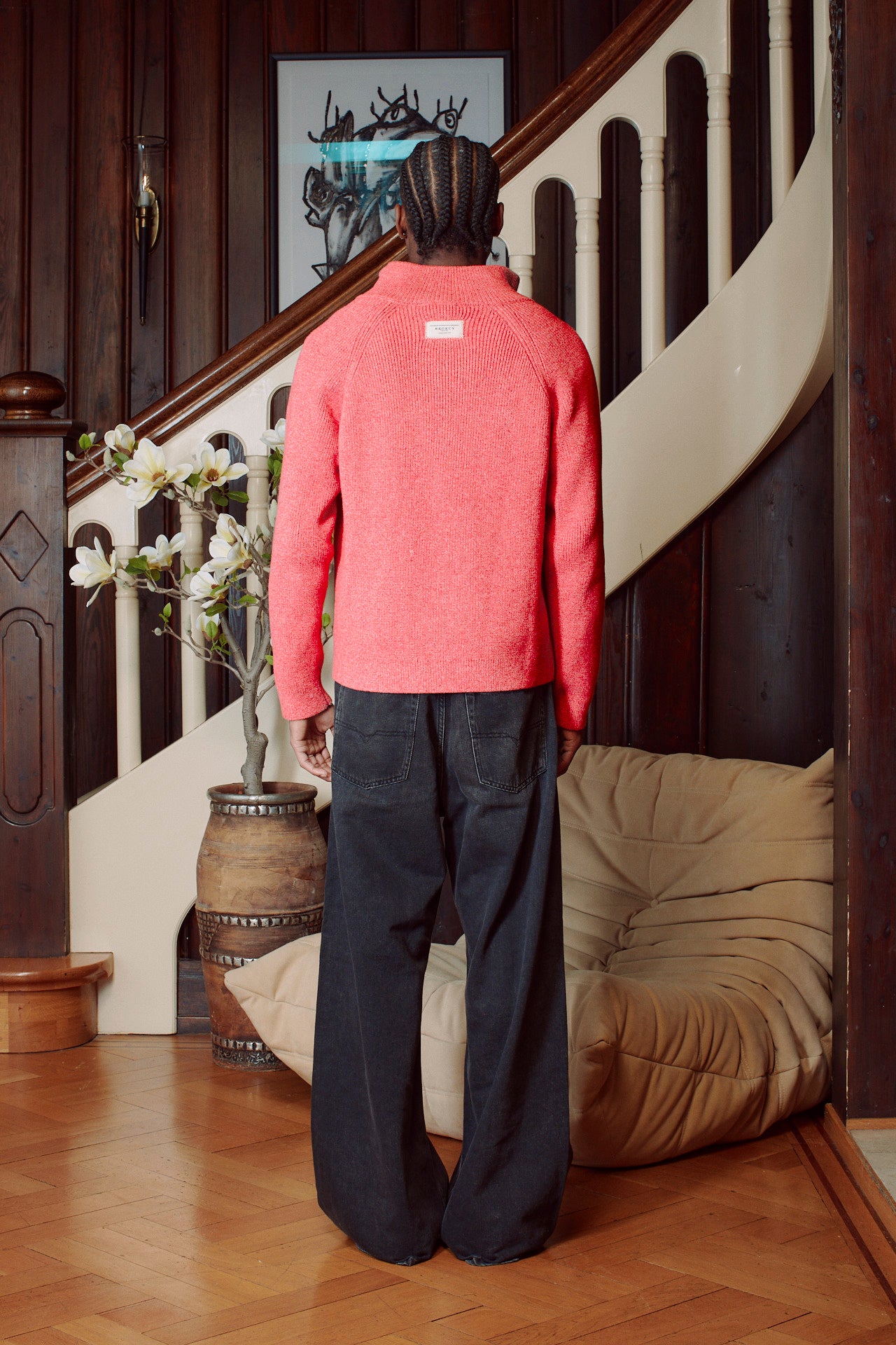 KNITTED CARDIGAN CORAL