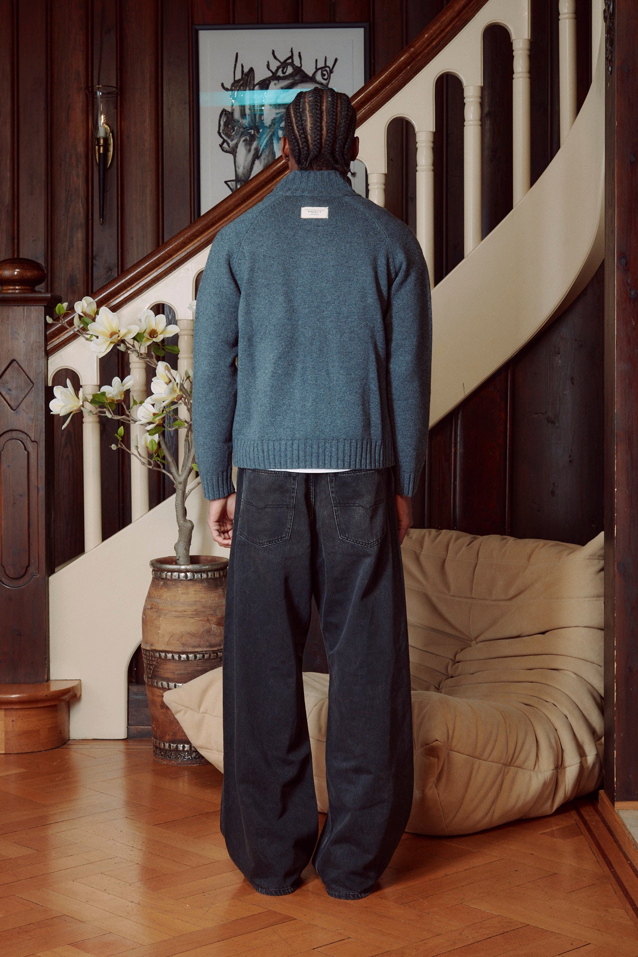 MERINO ZIP GREY