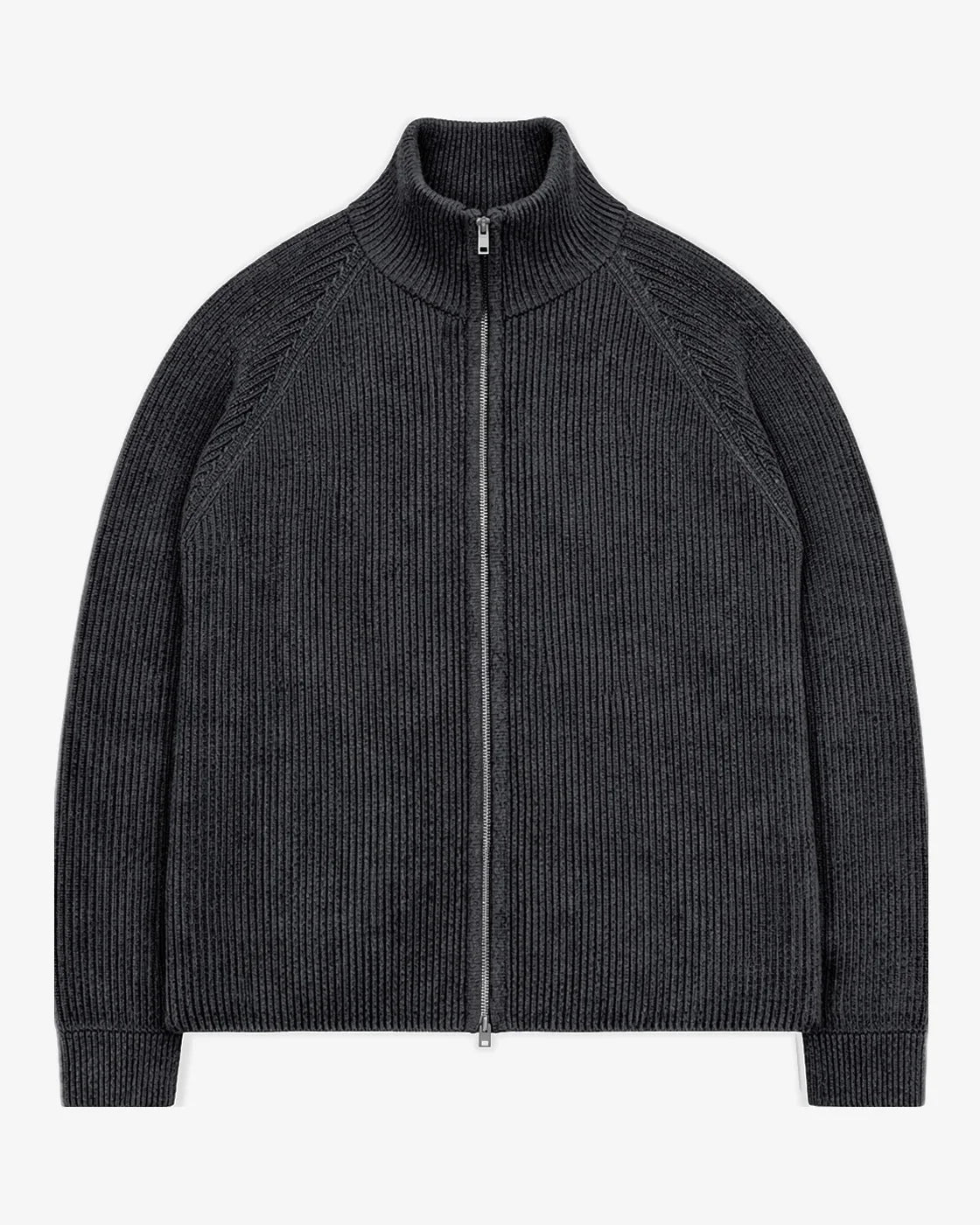 KNITTED CARDIGAN BLACK TWO-TONE