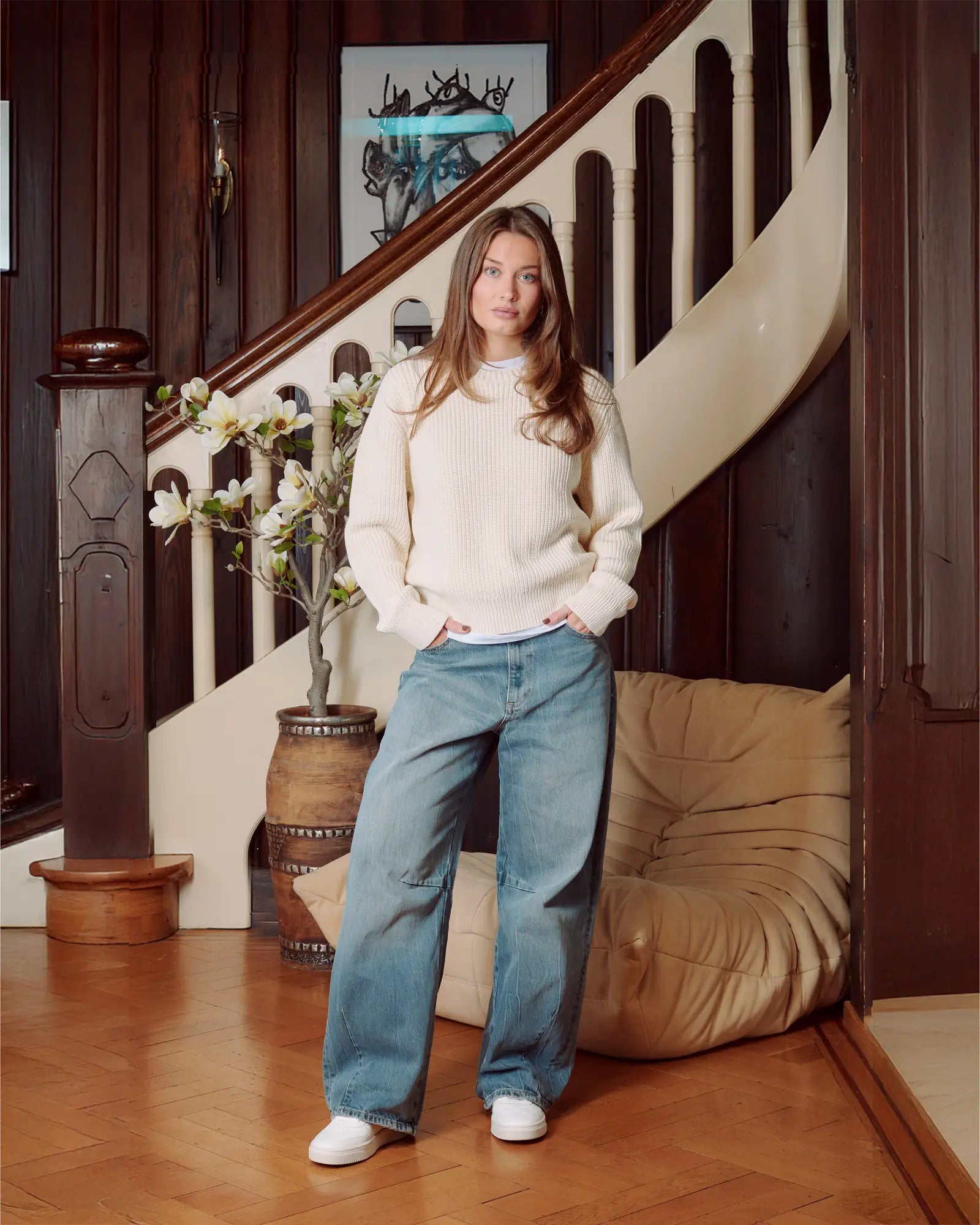 KNITTED SWEATER CREAM