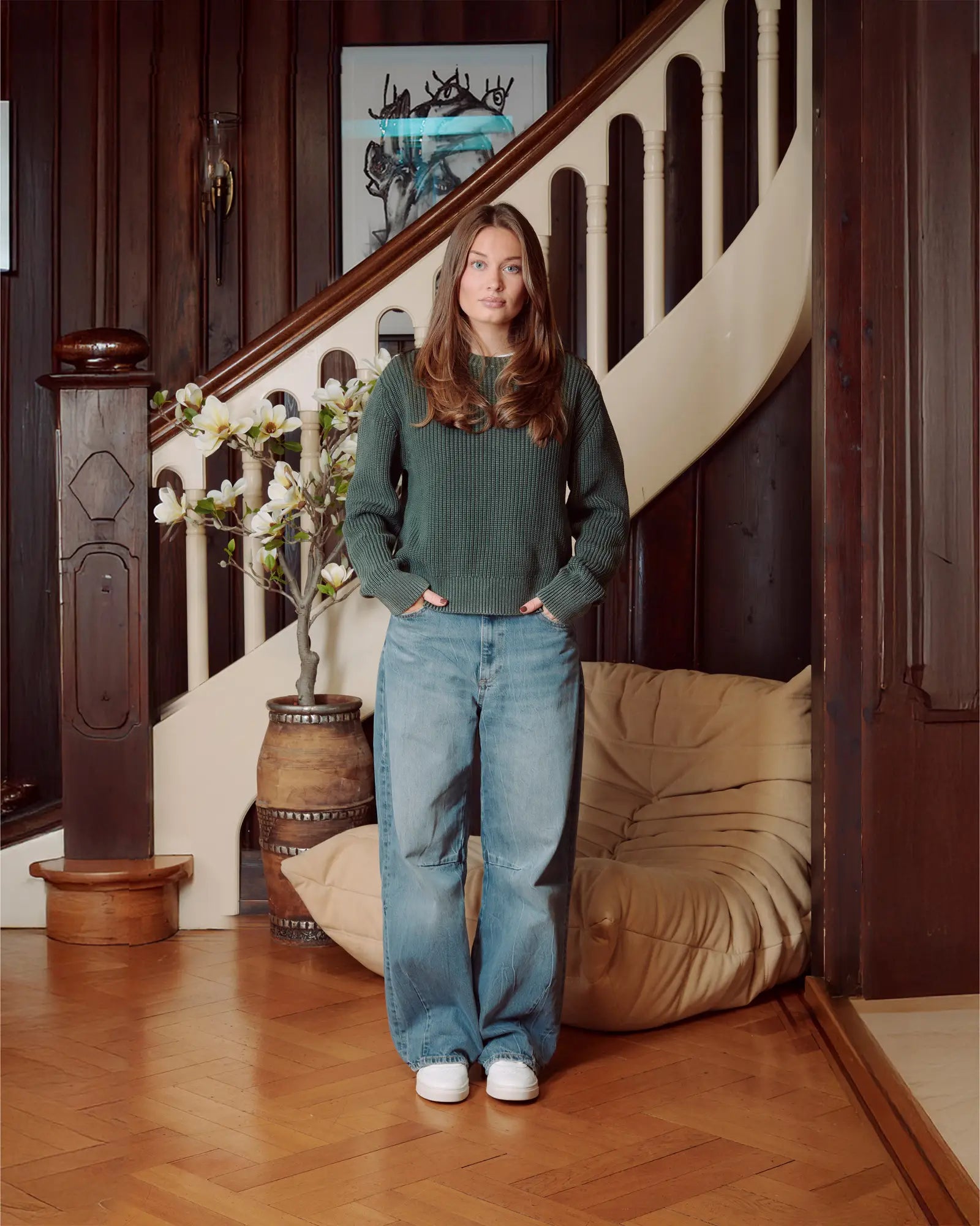 KNITTED SWEATER GREEN