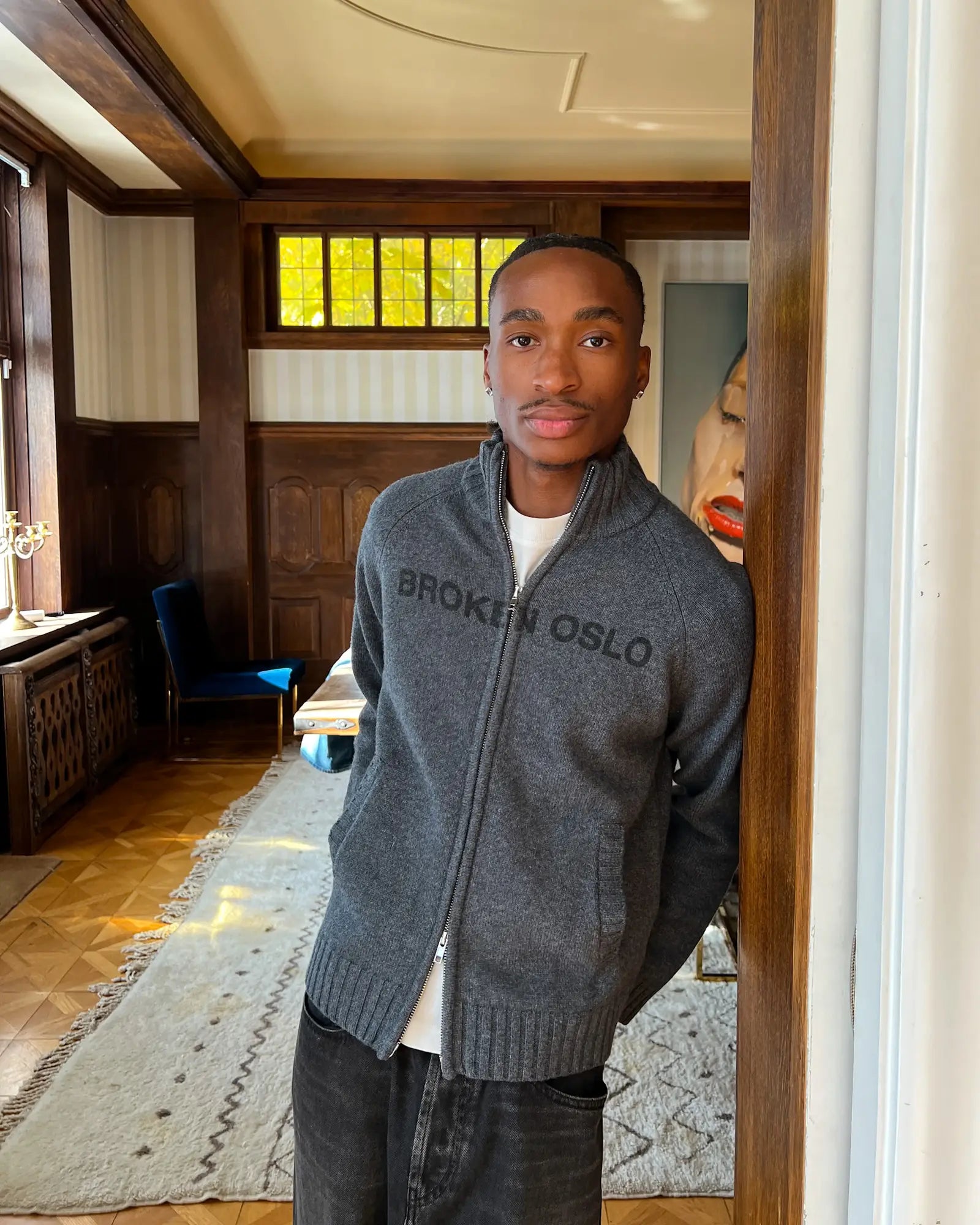MERINO ZIP GREY