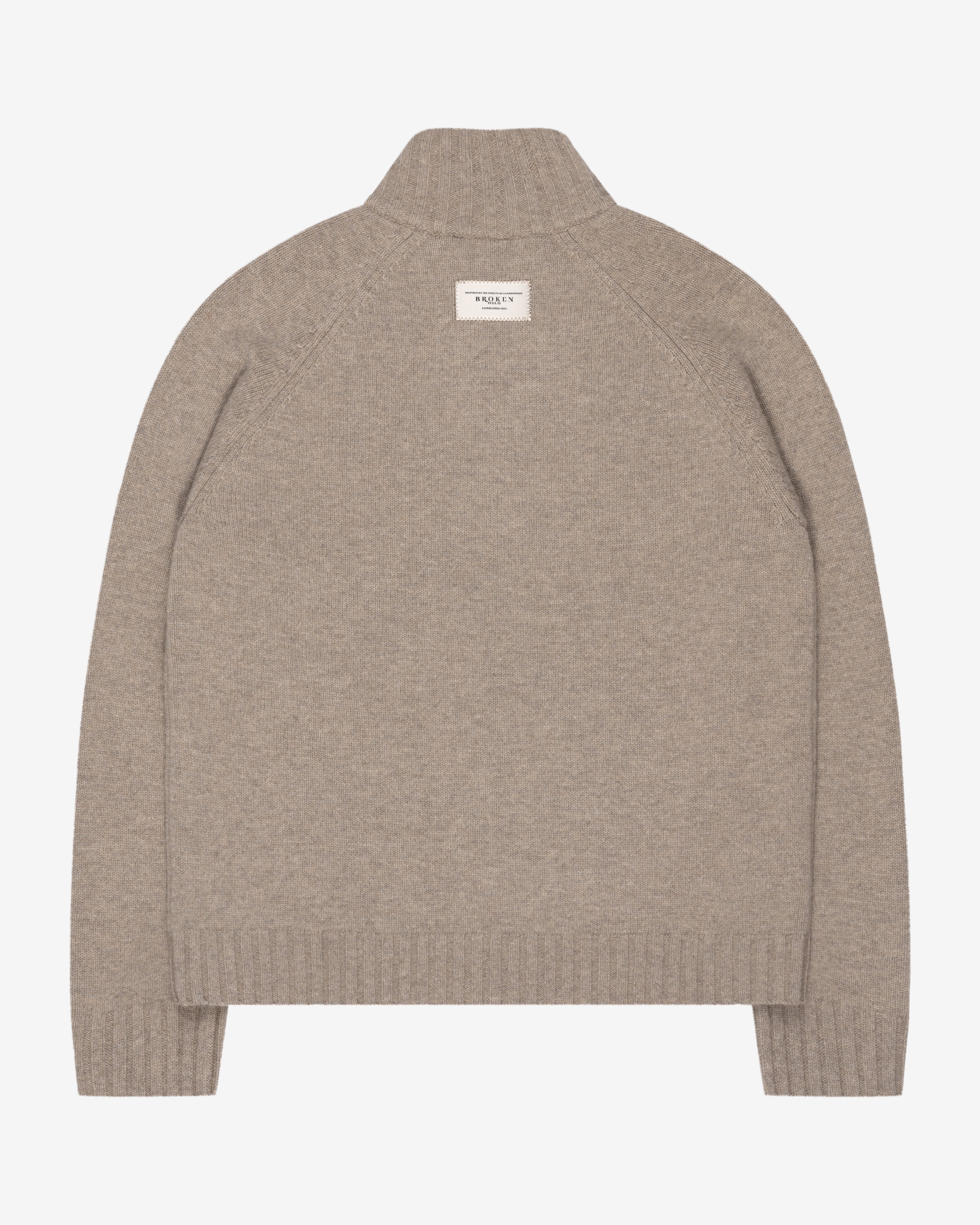 MERINO ZIP BROWN