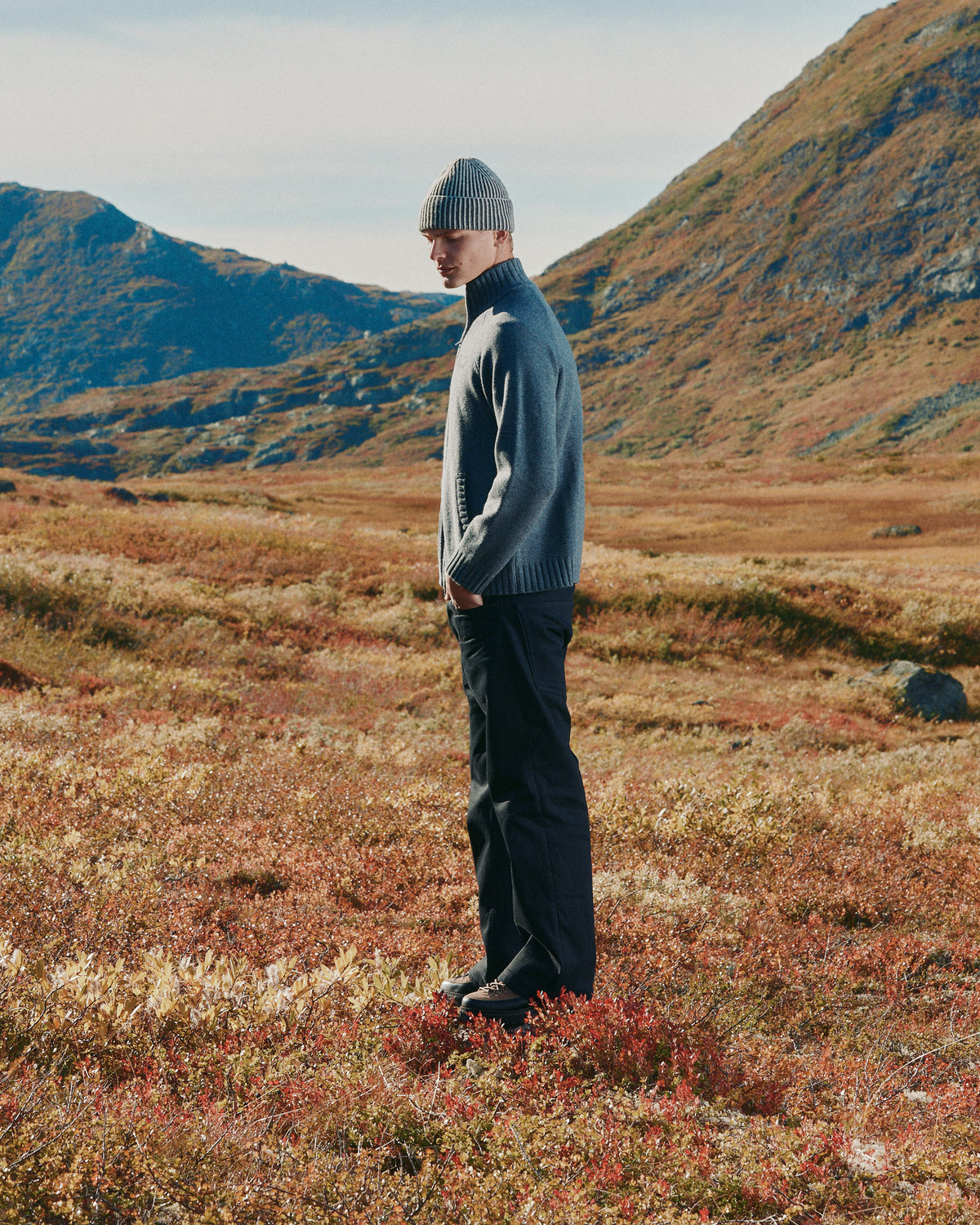 MERINO ZIP GREY