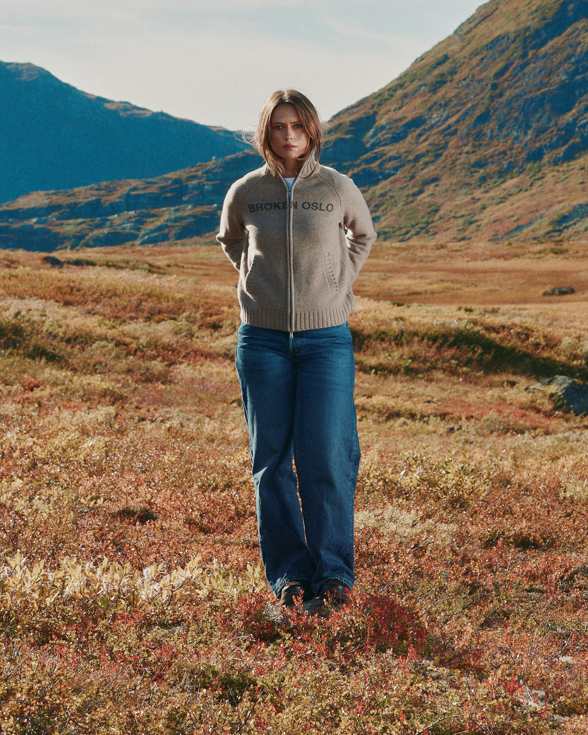MERINO ZIP BROWN