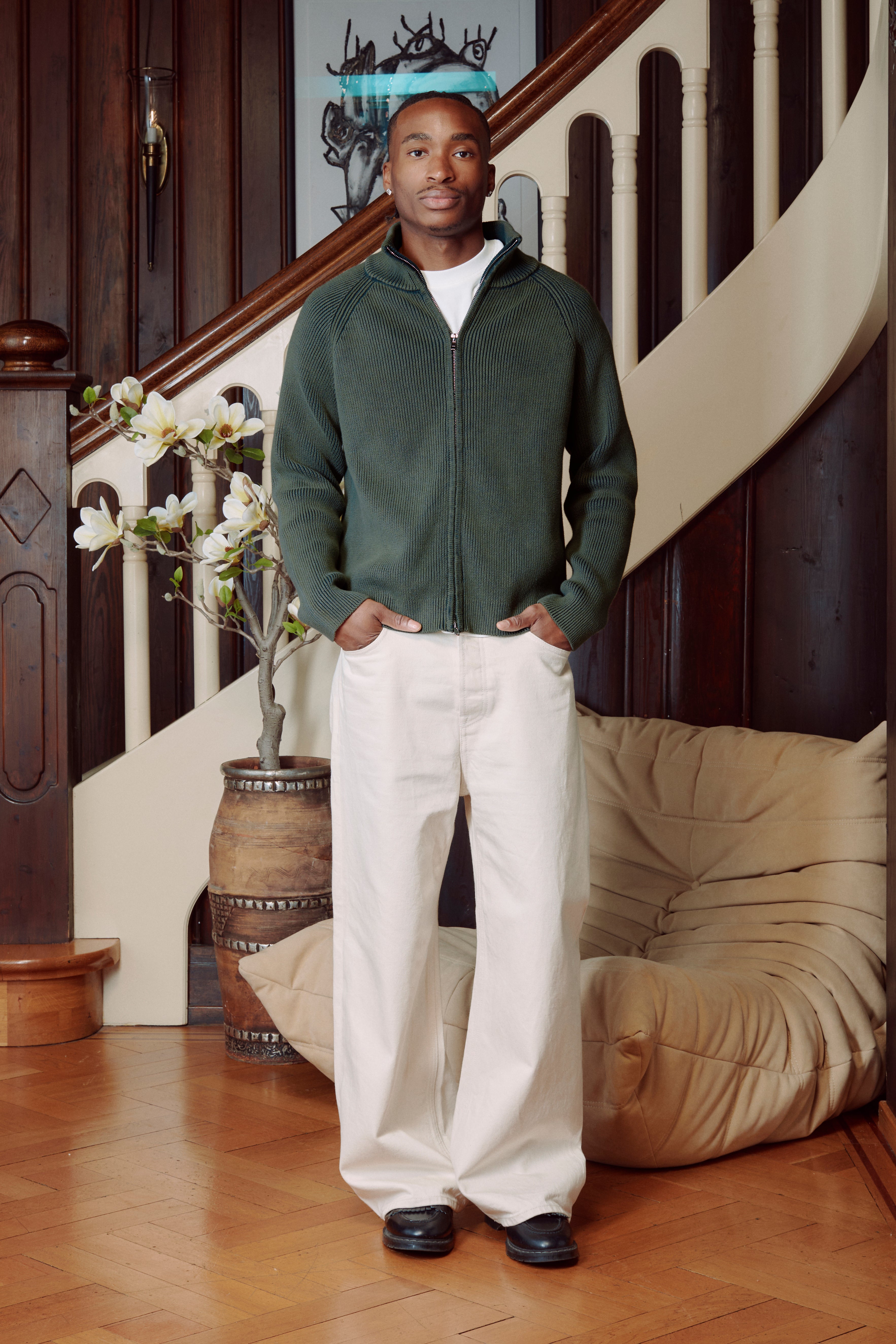 KNITTED CARDIGAN GREEN