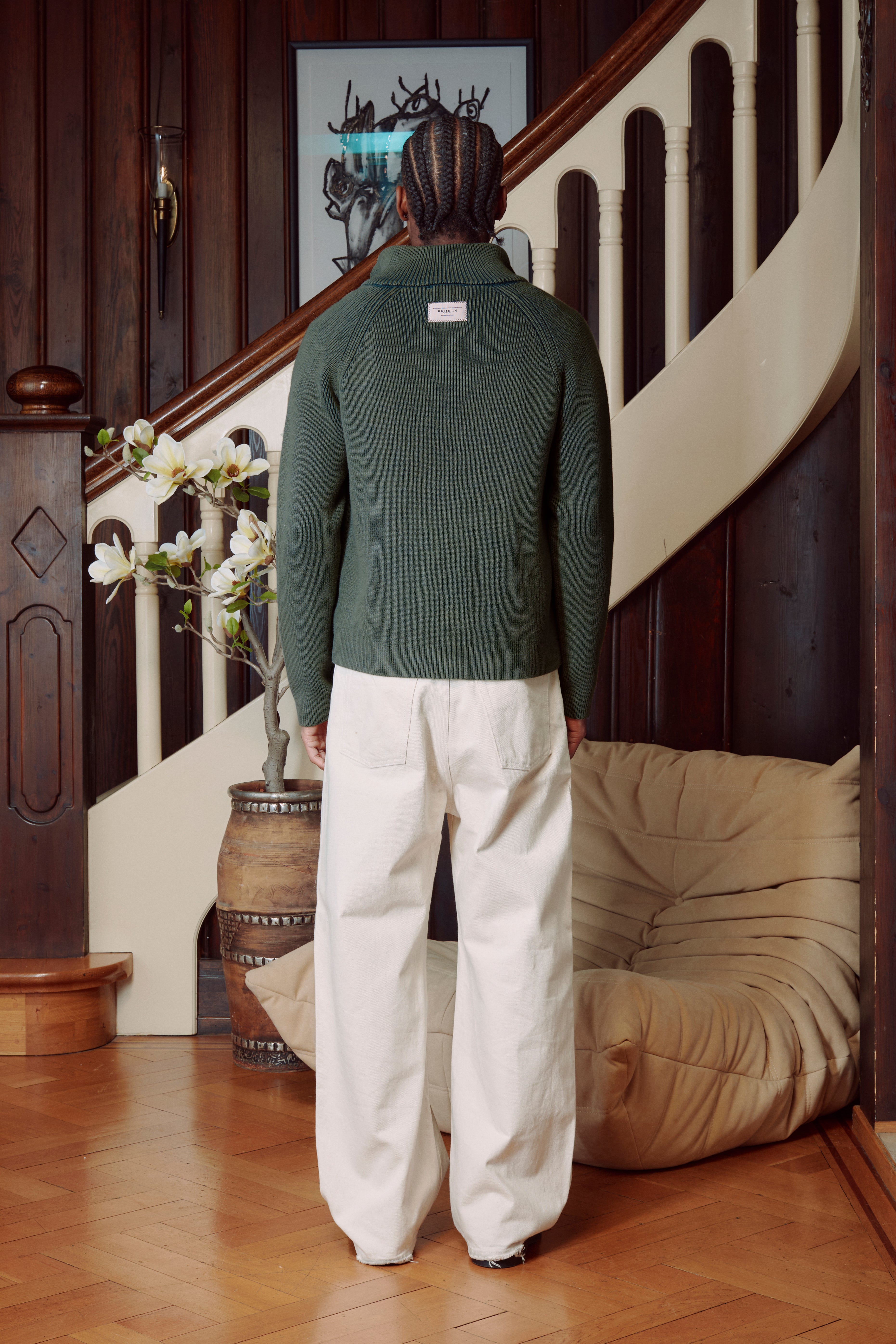 KNITTED CARDIGAN GREEN