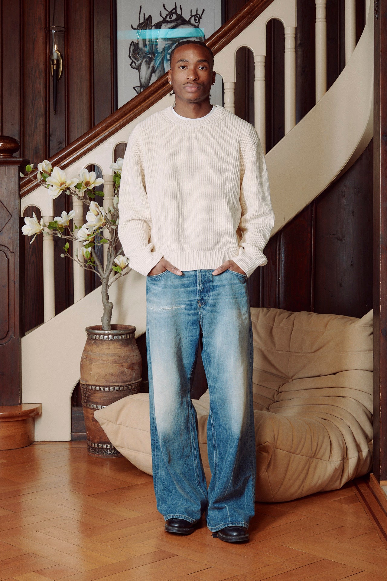 KNITTED SWEATER CREAM