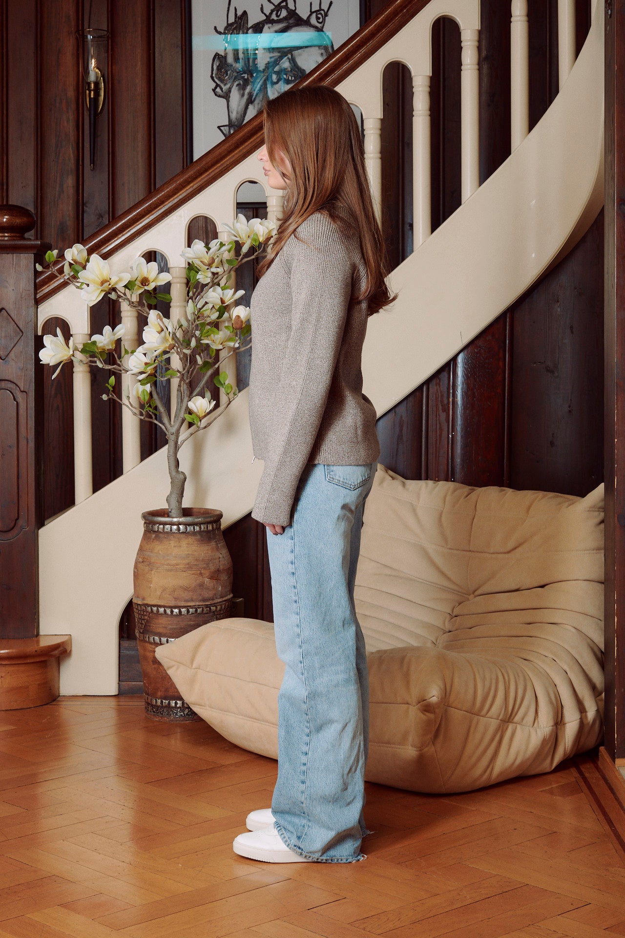 KNITTED CARDIGAN BROWN