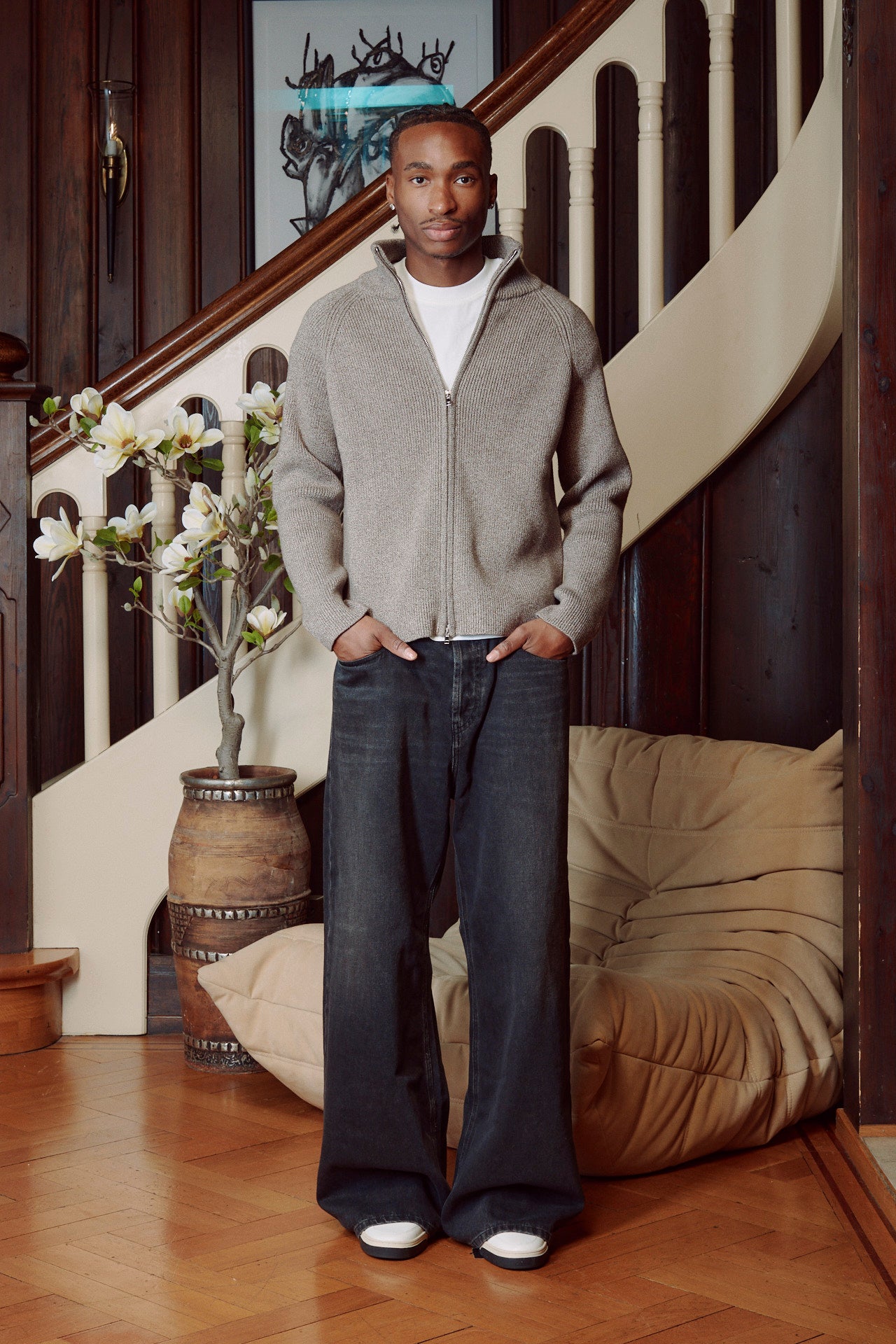 KNITTED CARDIGAN BROWN