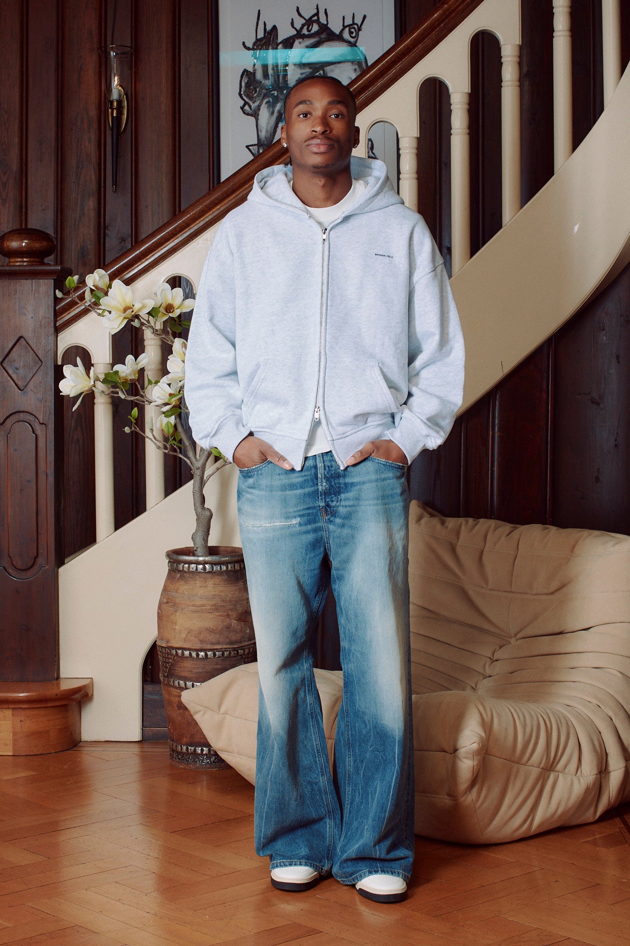 CLASSIC GREY ZIP LOGO